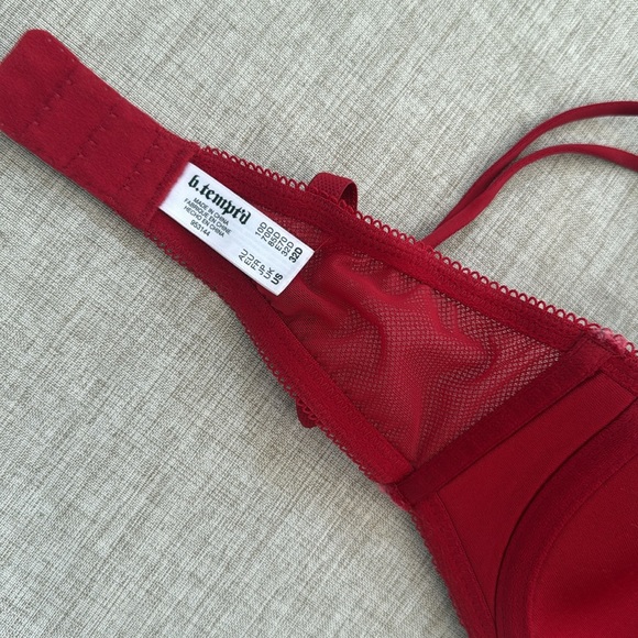 B.tempt'd by‎ Wacoal Ciao Bella Balconette Bra 953144 Persian Red Size 32D - Picture 8 of 9